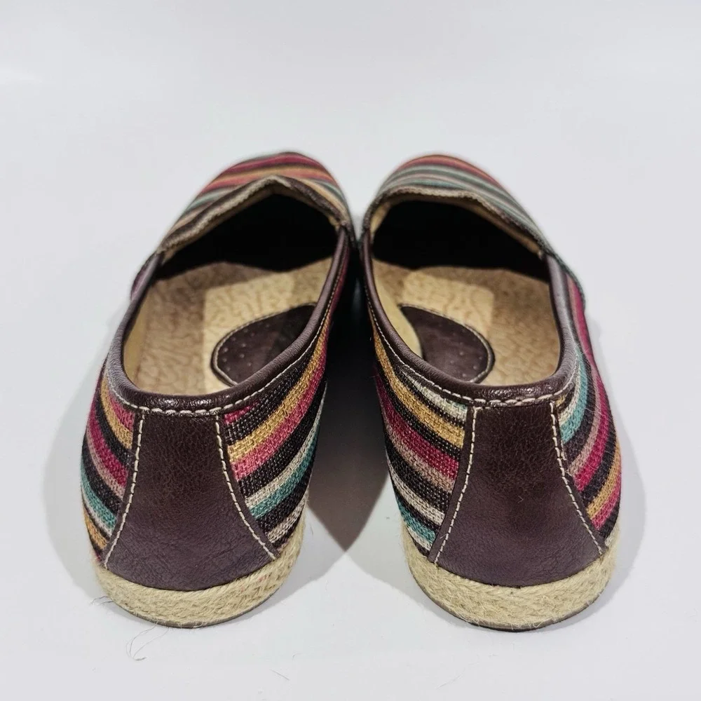 Born Concepts‎ BOC Striped Espadrille Flats Slip On Shoes Women's Size 8 EUC